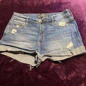 Hollister Women's Distressed Blue Jean Shorts